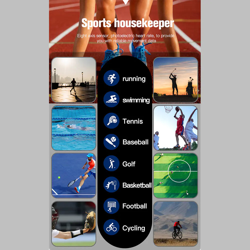 F22U Smart Watch with Sports Modes and Health Tracking
