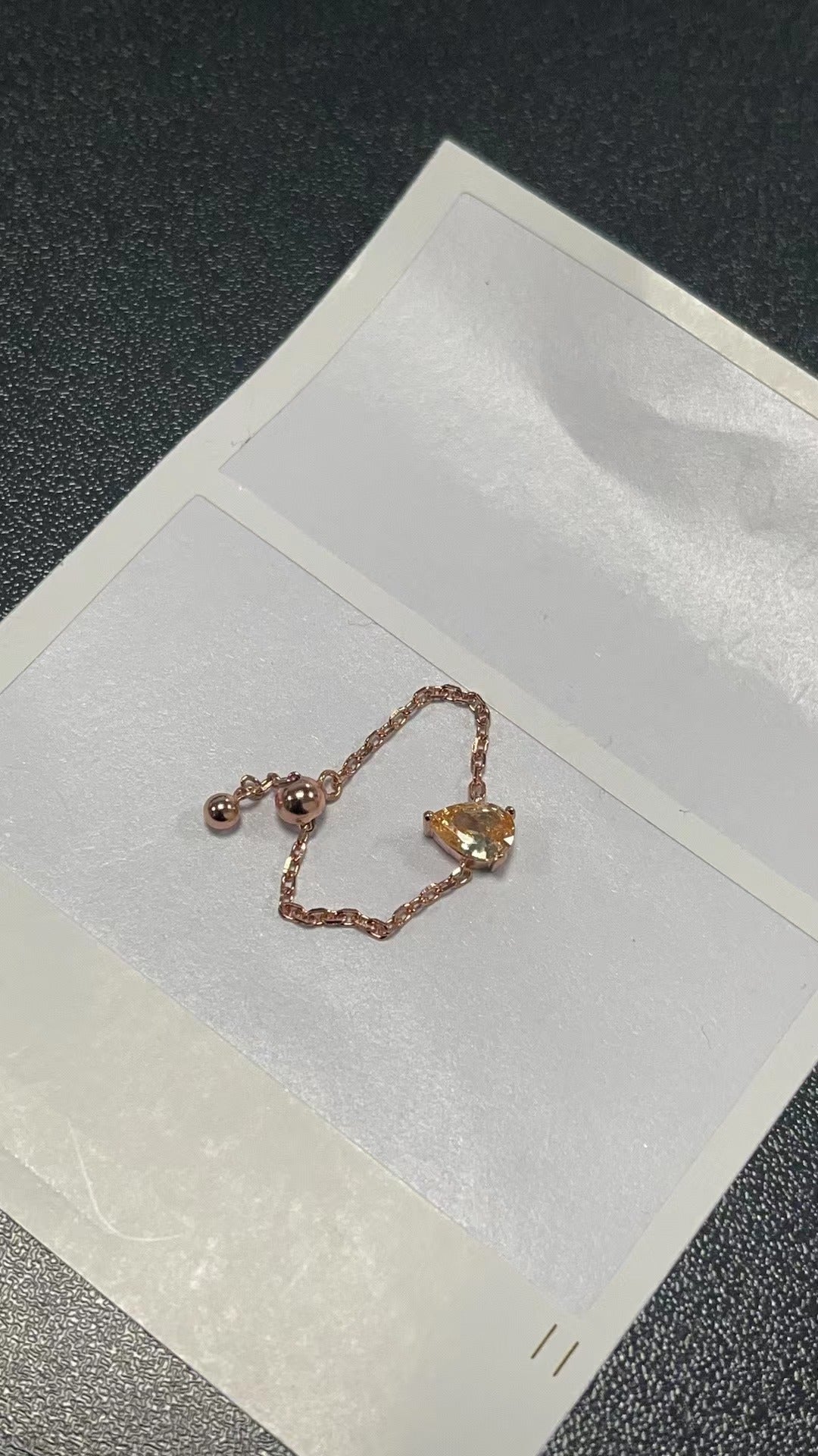 Elegant Adjustable Silver Chain Ring