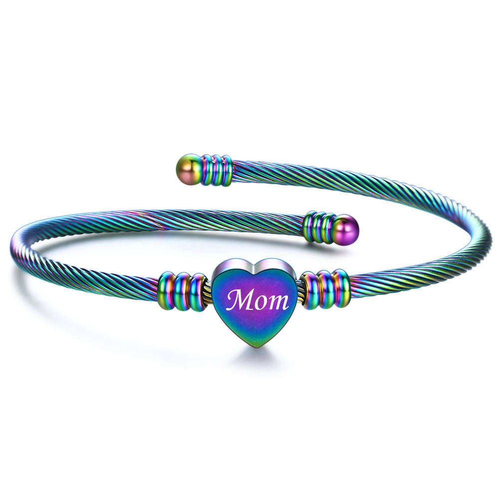 Mom's Love Braided Stainless Bracelet