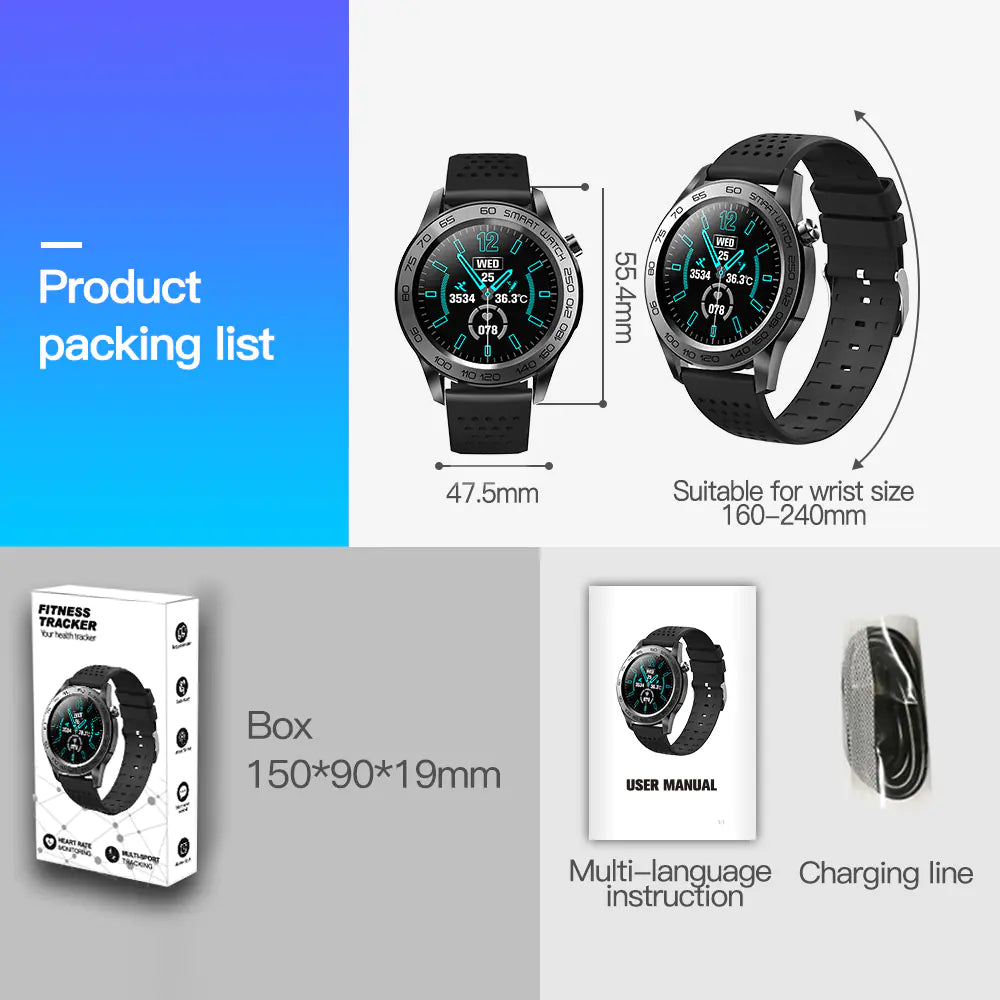 F22U Smart Watch with Sports Modes and Health Tracking
