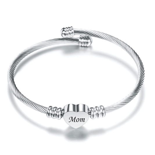 Mom's Love Braided Stainless Bracelet