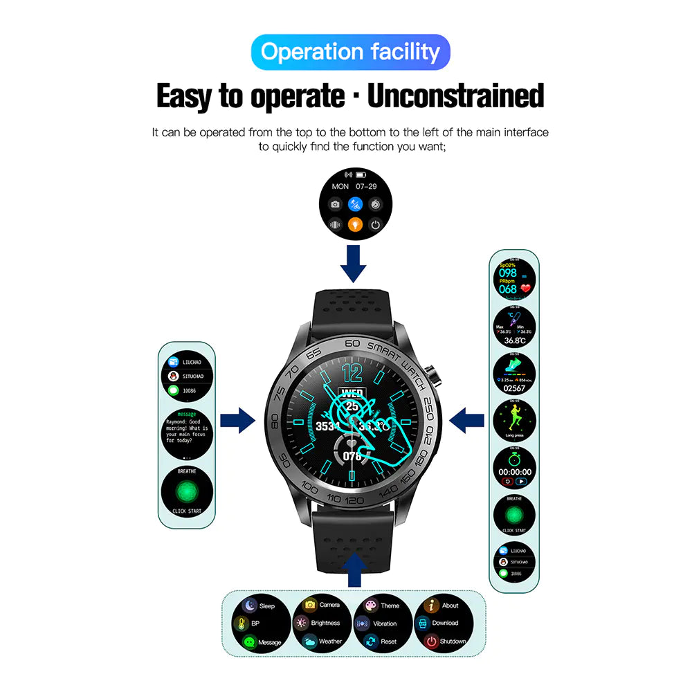 F22U Smart Watch with Sports Modes and Health Tracking