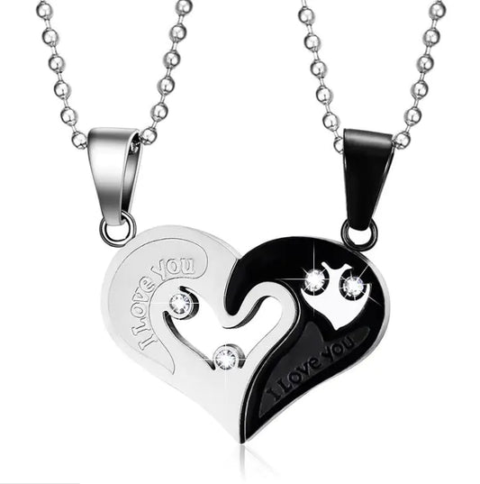 Dual Heart Titanium Necklace
