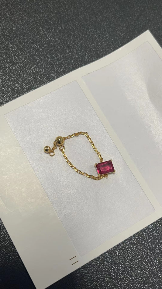 Elegant Adjustable Silver Chain Ring